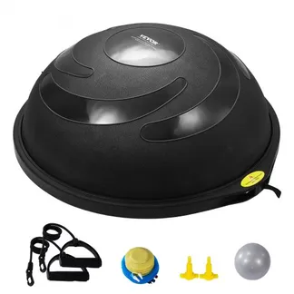 VEVOR Halb-Gymnastikball-Trainer, 66 cm Balance-Ball-Trainer, 680 kg Tragkraft Stabilitätsball, Yoga-Ball mit Widerstandsbändern und Fußpumpe, Kraft-Fitnessball im Heim-Fitnessstudio, Schwarz VEVOR Halb-Gymnastikball-Trainer, 66 cm Balance-Ball-Trainer, 680 kg Tragkraft Stabilitätsball, Yoga-Ball mit Widerstandsbändern und Fußpumpe, Kraft-Fitnessball im Heim-Fitnessstudio, Schwarz