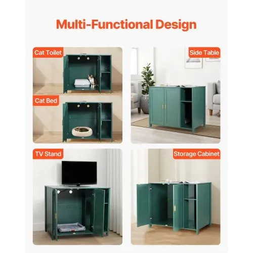 VEVOR Katzenschrank, 1050x680x885 mm, Katzenklo Schrank mit eingebauter Steckdose, Schublade & abnehmbarer Trennwand, passend für die meisten selbstreinigenden/intelligenten Katzentoiletten – Bild 5
