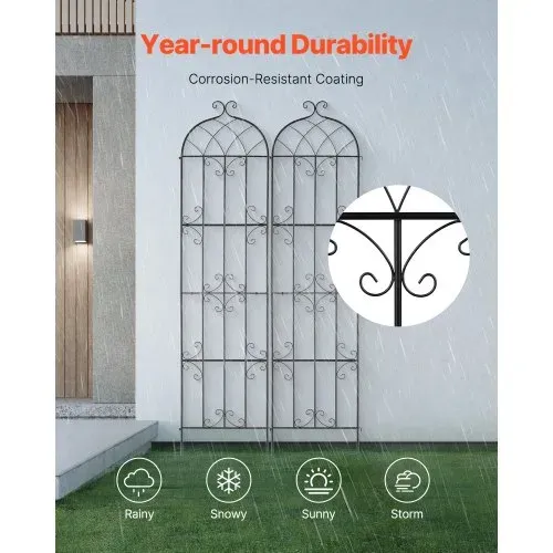 VEVOR Rankhilfe, 221 x 50 cm, 2er-Set rostfreies Metallspalier für Gartenblumen, Rankgitter für Rosen, Gurkenstütze, Kletterhilfe, Pflanzengitter, dekoratives Clematis-Spalier für Innenhöfe & Rasen – Bild 3