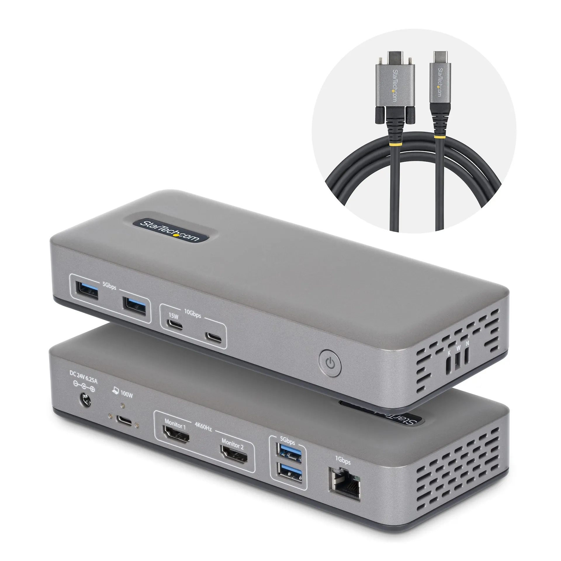 StarTech.com Dual Monitor USB-C Dockingstation, Dual 4K 60Hz HDMI MST Dock, 100W Power Delivery Laptop-Ladung, 1GbE, treiberlos, Multi-Monitor Dock, Windows StarTech.com Dual Monitor USB-C Dockingstation, Dual 4K 60Hz HDMI MST Dock, 100W Power Delivery Laptop-Ladung, 1GbE, treiberlos, Multi-Monitor Dock, Windows