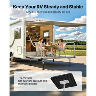 VEVOR RV-Auszugsstützen 2 Stk. pulverbeschichtete Stahlstützen für Wohnmobile Camper Wohnwagen, Tragkraft bis zu 453,59 kg, Höhenverstellbar 541,02-1219,2 mm Stützfuß VEVOR RV-Auszugsstützen 2 Stk. pulverbeschichtete Stahlstützen für Wohnmobile Camper Wohnwagen, Tragkraft bis zu 453,59 kg, Höhenverstellbar 541,02-1219,2 mm Stützfuß