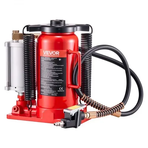 VEVOR lufthydraulischer Flaschenheber mit 20 t Kapazität, 260–495 mm Hubbereich, pneumatischer/manueller Flaschenwagenheber mit Pumpe für Auto Pickup Lkw Wohnmobil SUV Autoreparatur, rot – Bild 9