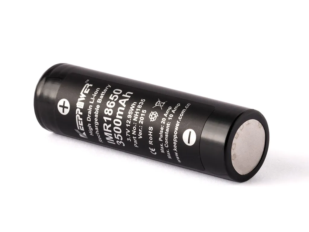 Batterie Akku wiederaufladbar 18650 3,6V - 3,7V 3500mAh Li-Ionen/Battery Akku zbh. Keeppower *2er Pack* IMR18650/Panasonic NCR18650GA *ALLTRAVEL – Bild 3