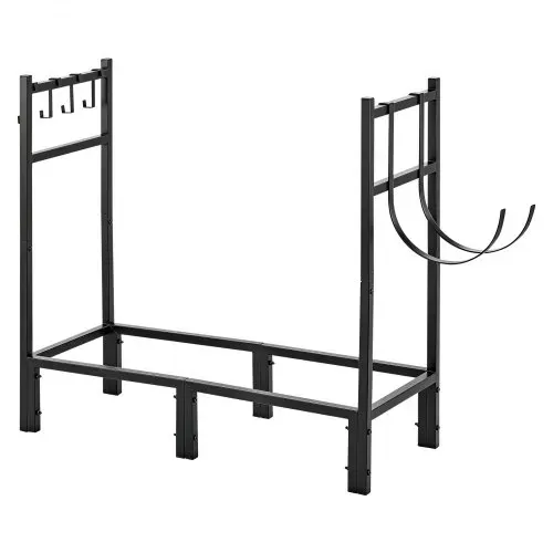 VEVOR Kaminholzregal Brennholzregal Feuerholzregal Kaminholzhalter 830 mm, für Kamin Ofen im Terrasse & Balkon, Stahlkonstruktion, Tragfähigkeit 250 kg Kapazität 164,24 L, mit Holztragetasche, Schwarz – Bild 8
