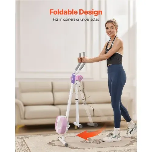 VEVOR Bauchmuskeltrainingsgerät Bauchtrainer AB-Maschine Fitnessstudio, Bauchtrainer 150 kg Gewichtskapazität, Bauchmuskeltrainer Krafttraining klappbares verstellbares Fitnessgerät Weiß + Rosa – Bild 5