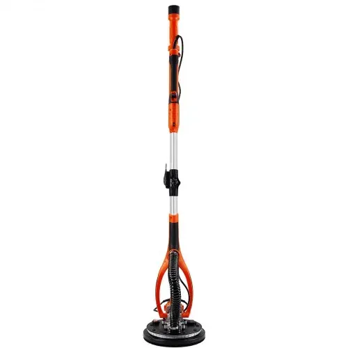 VEVOR Trockenbauschleifer 850 W, Deckenschleifer mit 255 mm Schleifteller, Langhalsschleifer mit 800–1700 U/min Drehzahl, Doppelwandiger LED, Ausziehbarem Griff, 15 Schleifscheiben, Staubschlauch – Bild 10
