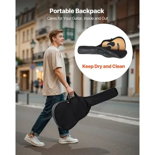 VEVOR Dreadnought Akustik Gitarre 36 in / 914,4 mm Anfängerpaket mit Gigbag Natur – Bild 4