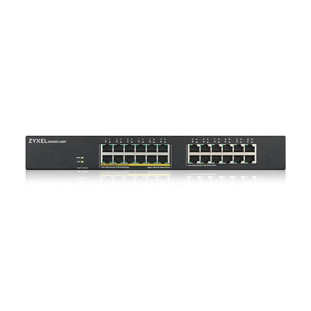 Zyxel GS1900-24EP Managed L2 Gigabit Ethernet (10/100/1000) Power over Ethernet (PoE) Schwarz – Bild 3