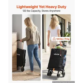 VEVOR Einkaufstrolley Faltbarer Einkaufswagen mit 75kg Tragkraft Schwarz, 40L Kapazität, Mit Kühlfach Teleskopgriff + 4 Rollen, Tasche Abnehmbar, 2-in-1 Einkaufsroller für Einkauf Camping Haushalt VEVOR Einkaufstrolley Faltbarer Einkaufswagen mit 75kg Tragkraft Schwarz, 40L Kapazität, Mit Kühlfach Teleskopgriff + 4 Rollen, Tasche Abnehmbar, 2-in-1 Einkaufsroller für Einkauf Camping Haushalt