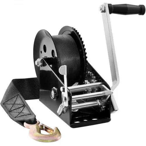 VEVOR Seilwinde 1587,5kg Handseilwinde 160x160x180mm Bootswinde 2-Wege-Ratsche/2-Gang Handwinde mit ca. 10m Polyesterband Gurtwinde mit ergonomischen Griff Handseilzug Winde für Fahrzeuge und Boote VEVOR Seilwinde 1587,5kg Handseilwinde 160x160x180mm Bootswinde 2-Wege-Ratsche/2-Gang Handwinde mit ca. 10m Polyesterband Gurtwinde mit ergonomischen Griff Handseilzug Winde für Fahrzeuge und Boote