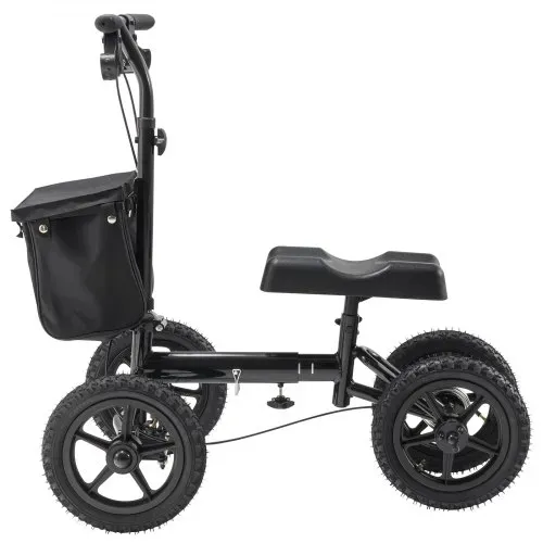 VEVOR Knieroller,Knie-Walker aus Aluminium mit höhenverstellbarer Lenkstange und Kniepolster, 30 cm Geländeräder, Doppelbremsen, Bein-Rehabilitationsroller für Knöchel- und Fußbrüche, 160 kg – Bild 10