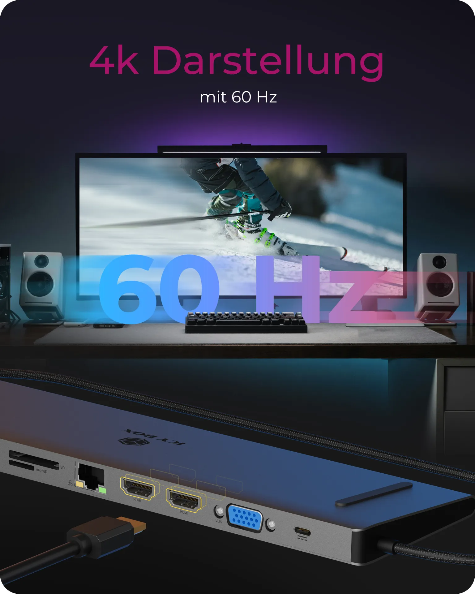 ICY BOX DockingStation 11-in-1, Notebook – Bild 3