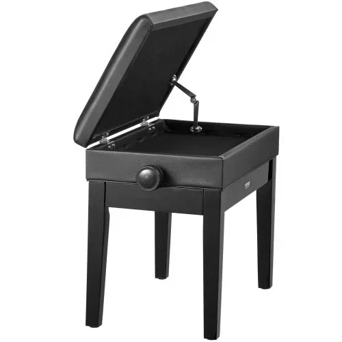 VEVOR Klavierbank, 56x34x49 cm, Pianobank, Keyboard-Klavierstuhl, 49-58 cm höhenverstellbar, gepolstertes Kissen, Ablagefach für Notenbücher, Klavierhockersitz aus Holz, für Schminktisch, Wohnzimmer – Bild 10