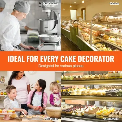 VEVOR einstellbare Tortencremestreichmaschine elektrische Tortendekorationsmaschine zum Verteilen von Kuchencreme, zum Bestreichen und Schmieren von Kuchenglasuren, für 10,16 bis 30,48 cm Kuchen – Bild 5
