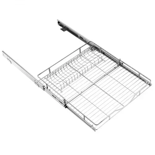 VEVOR Ausziehbarer Schrankorganizer 500 x 535 mm (B x T) aus Kohlenstoffstahl für Kochgeschirr, Gewürzgläser, Lebensmittel und Reinigungsmittel, Verchromte Oberfläche, Auszugsboden für Unterschränke – Bild 9