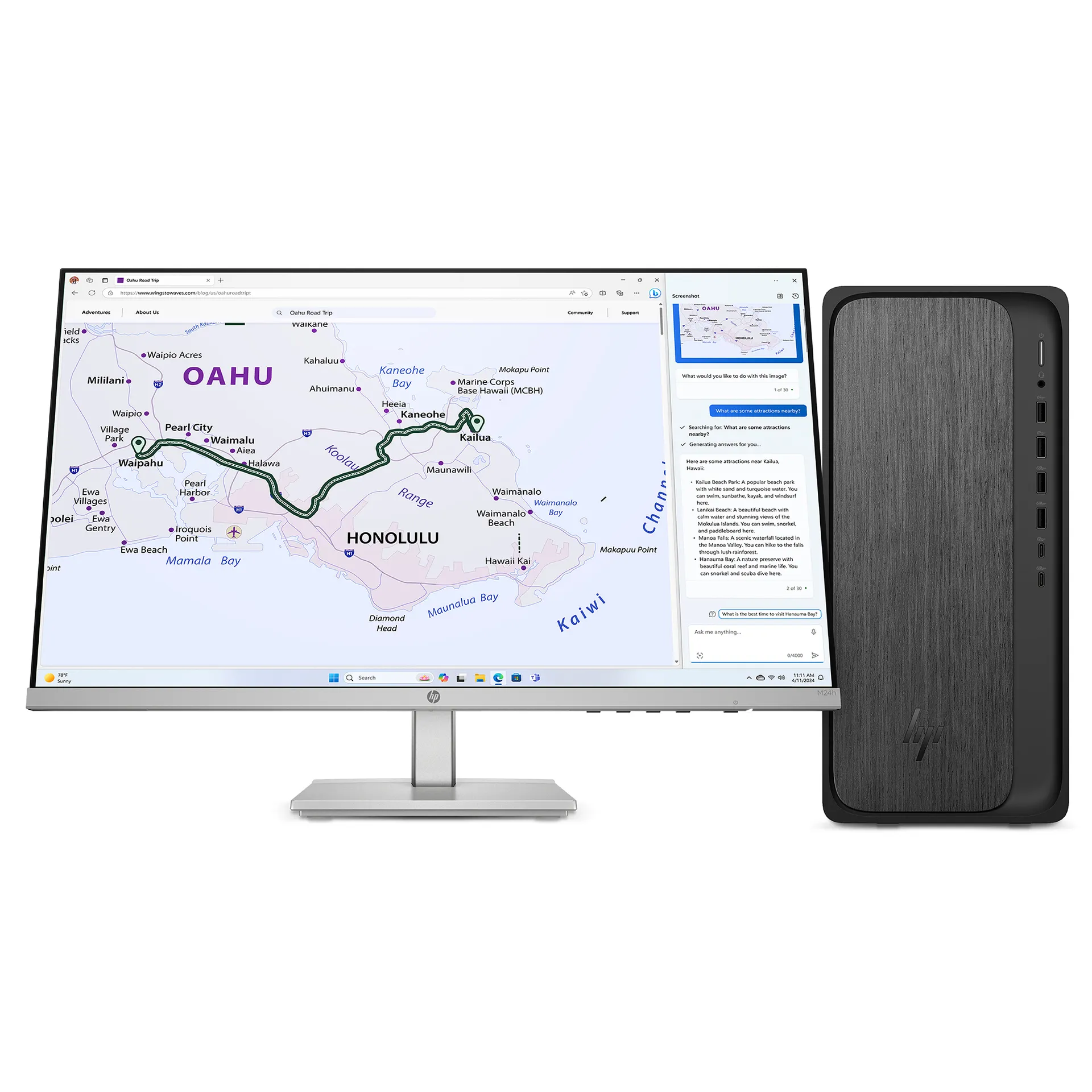 HP OmniDesk Desktop M02-0176ng AMD Ryzen™ 7 8700G 16 GB DDR5-SDRAM 512 GB SSD FreeDOS Tower PC AI PC Schwarz – Bild 3