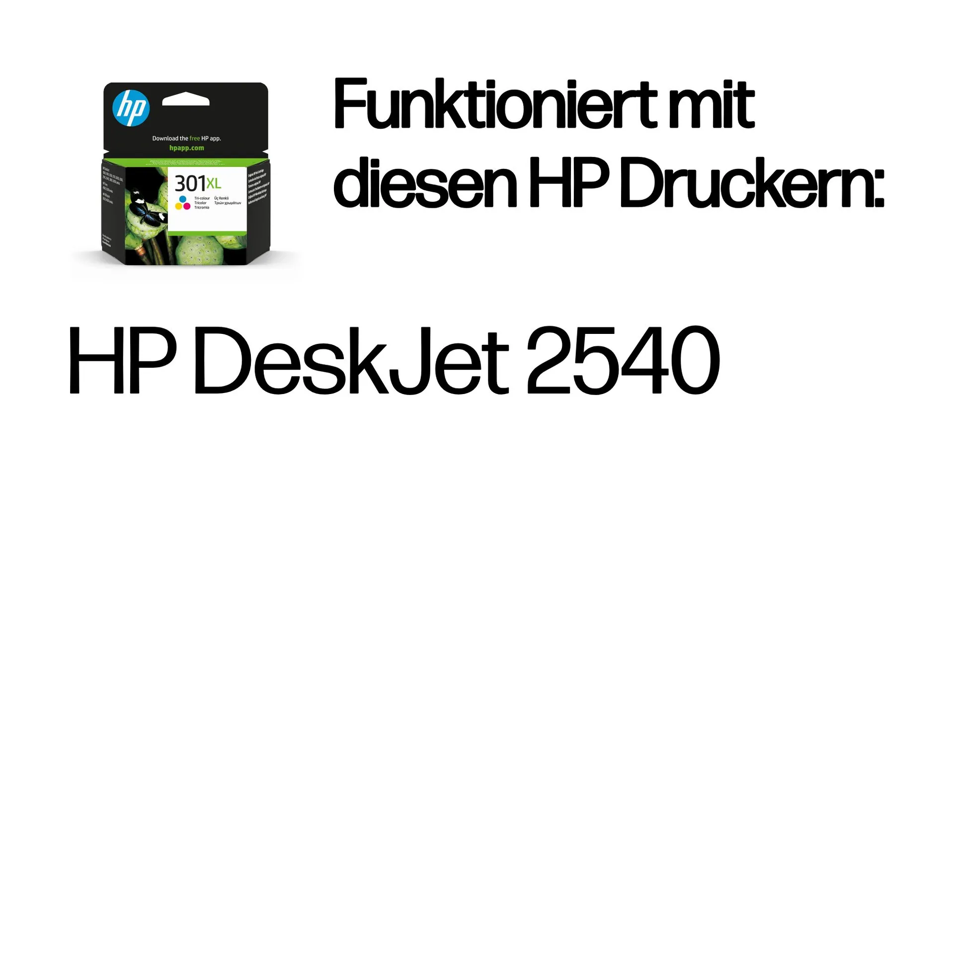 HP 301XL Cyan/Magenta/Gelb Original Druckerpatrone mit hoher Reichweite – Bild 2