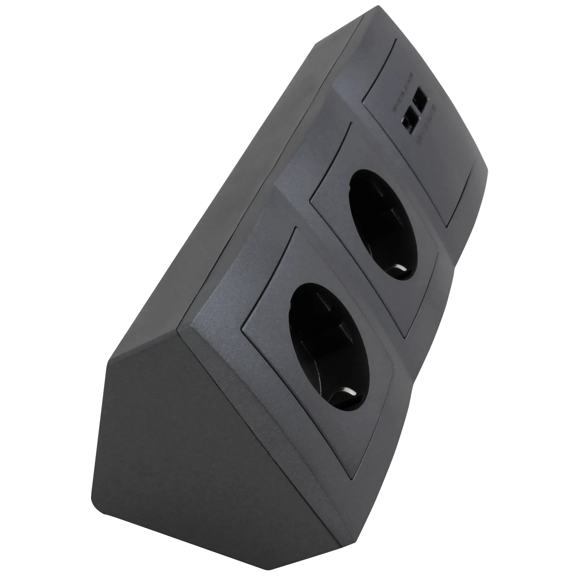 Steckdosenblock McPower ''Flair'' anthrazit, 2-fach Schutzkontakt + 2x USB – Bild 3