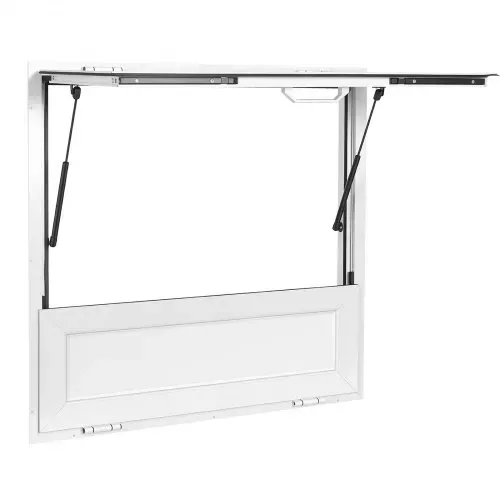 VEVOR Verkaufsfenster für Foodtrucks 915 x 915 x 80 mm Aluminiumlegierung, Konzessionsfenster für Imbisswagen, bis 85° Aufklappbar, mit Verkaufsklappe, Servierablage & Schlepphaken, Regenschutz – Bild 8