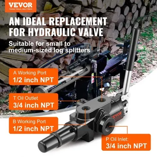 VEVOR Hydraulisches Holzspalterventil, 1 Spule, 25 GPM hydraulisches Wegeventil, 3626 PSI hydraulisches Laderventil, hydraulisches Joystick-Steuerventil für kleine Traktoren, Lader, Holzspalter VEVOR Hydraulisches Holzspalterventil, 1 Spule, 25 GPM hydraulisches Wegeventil, 3626 PSI hydraulisches Laderventil, hydraulisches Joystick-Steuerventil für kleine Traktoren, Lader, Holzspalter