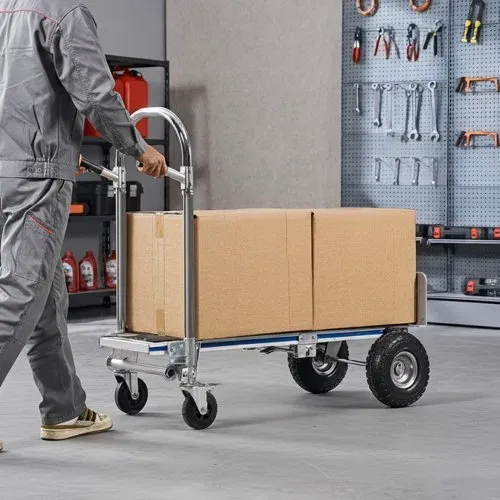VEVOR 2-in-1-Sackkarre 454 kg, Transportkarre im 4-Rad-Modus, Umwandelbarer Plattformwagen mit Rutschfestem Griff, Tragbarer Handwagen Transportwagen, Trolley für Umzüge, Büro, Lager, Supermarkt – Bild 7