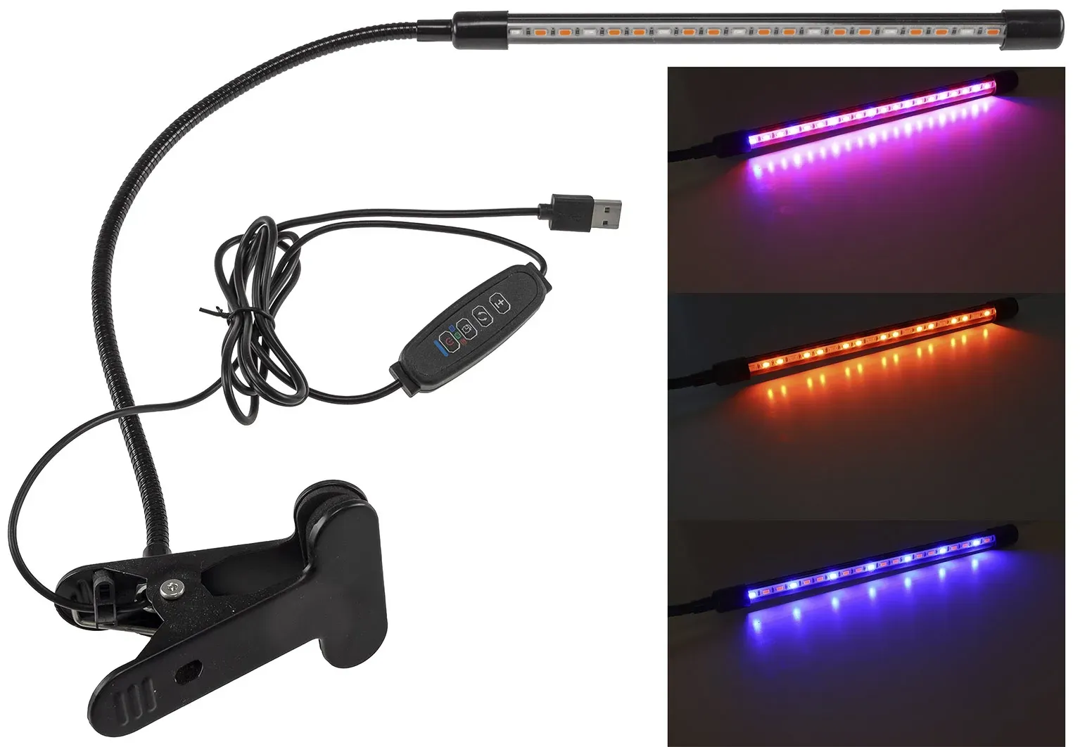 LED Pflanzenlampe “CT-PFL” Rot+Blau 1-fach, Klemmhalter, Kabel-FB LED Pflanzenlampe “CT-PFL” Rot+Blau 1-fach, Klemmhalter, Kabel-FB