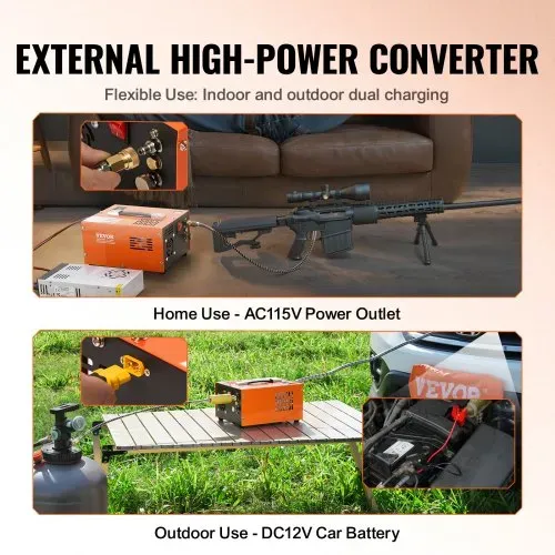VEVOR PCP Kompressor 30Mpa/4500 PSI Luftkompressor 0,5L Tragbarer PCP DC12V & AC115V Kompressor 25min Einschaltdauer Luftpump Hochleistungskonverter Hochdruckpumpe Airgun Gewehr – Bild 3