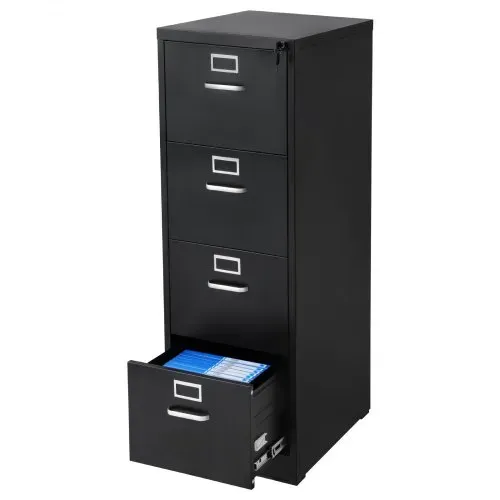 VEVOR Aktenschrank mit 4 Schubladen und Schloss, vertikale Büroschränke aus Metall für Homeoffice, Lagerschrank Materialschrank mit abnehmbarer Hängestange, für Akten im A4 (schwarz) – Bild 8