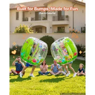 VEVOR 2 x 0,9 m Bumper Bälle 0,4 mm PVC Aufblasbar für Kinder, Sumo Bälle für Rasen, Park, Camping & Hinterhof, Heißverklebte Griffe, Stabil Sitzende Schultergurte & Gurtversteller, Dinosaurier-Waldmotiv VEVOR 2 x 0,9 m Bumper Bälle 0,4 mm PVC Aufblasbar für Kinder, Sumo Bälle für Rasen, Park, Camping & Hinterhof, Heißverklebte Griffe, Stabil Sitzende Schultergurte & Gurtversteller, Dinosaurier-Waldmotiv