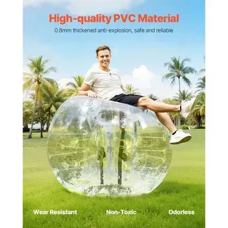 VEVOR Aufblasbarer Bump Ball Bumper Stoßball 1 Stk. 1,5 m x 1,2 m, Menschlicher Kollisionsball, PVC-Körperblasen-Bounce-Ball für Outdoor-Aktivitäten, Transparenter Aufblasbarer Bumper Ball VEVOR Aufblasbarer Bump Ball Bumper Stoßball 1 Stk. 1,5 m x 1,2 m, Menschlicher Kollisionsball, PVC-Körperblasen-Bounce-Ball für Outdoor-Aktivitäten, Transparenter Aufblasbarer Bumper Ball