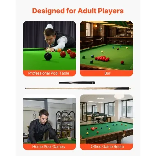 VEVOR Snookerqueue Billardqueue (1447,8 mm / 540 g) mit Verlängerungsstange & Lederspitze & Holzkoffer, Billardstock geeignet für professionellen Billardtisch, Bar, Zuhause, Büro – Bild 5