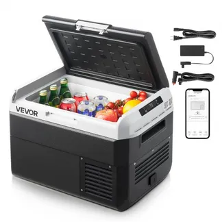 VEVOR Kompressor Kühlbox 25 L, Tragbarer Autokühlschrank mit Einstellbarer Temperatur & App-Steuerung, Kühlschrank 12/24 V DC und 100–240 V AC für Outdoor Camping Reisen und Wohnmobile VEVOR Kompressor Kühlbox 25 L, Tragbarer Autokühlschrank mit Einstellbarer Temperatur & App-Steuerung, Kühlschrank 12/24 V DC und 100–240 V AC für Outdoor Camping Reisen und Wohnmobile