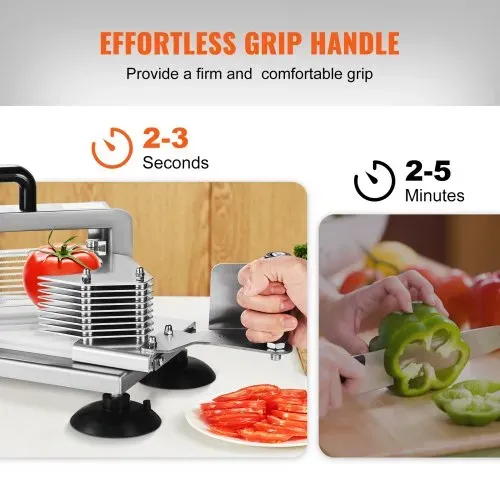 VEVOR Kommerzieller Tomatenschneider, 1/4 Zoll Tomatenschneider, Hochleistungs-Tomatenschneider aus Edelstahl, Manueller Gemüseschneider, zum Schneiden von Tomaten, Gurken, Bananen – Bild 2
