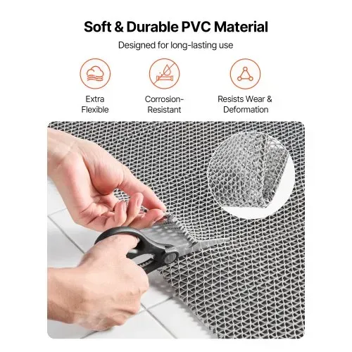 VEVOR Drainagematte PVC (90 cm x 300 cm), Rutschfeste PVC-Bodenmatte Spritzschutzmatte für Nassbereiche, Hohlmattenrolle, Antirutschmatte für Schwimmbäder, Terrassen, Badezimmer & Toiletten, Grau – Bild 2
