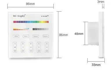 MiBoxer T4 LED Fernbedienung Smart Panel RGB-WW (RGB-CCT) 4 Zonen – Bild 2