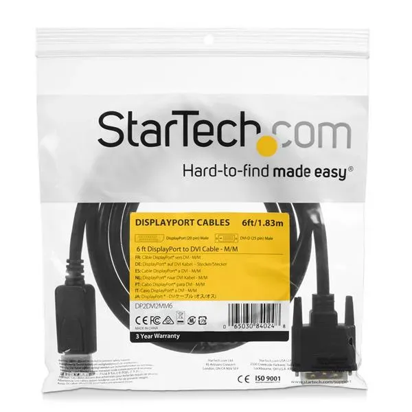 StarTech.com 1,8m DisplayPort auf DVI Kabel - Stecker/Stecker – Bild 6