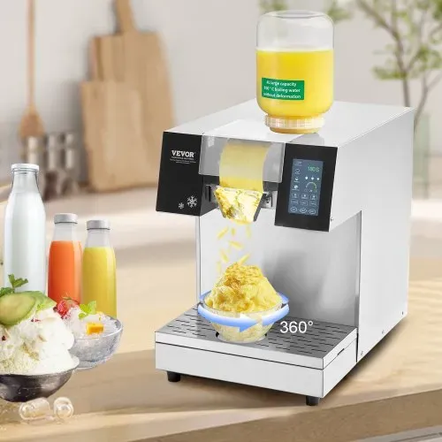VEVOR Kommerzielle Schneeflocken-Eismaschine Schneeeisbereiter, 180 kg/24 h Schneeflocken-Eismaschine, Edelstahl-Eisrasierer, elektrischer Schneekegel-Maker mit Flüssigkeitskühlsystem & Touch-LCD – Bild 7