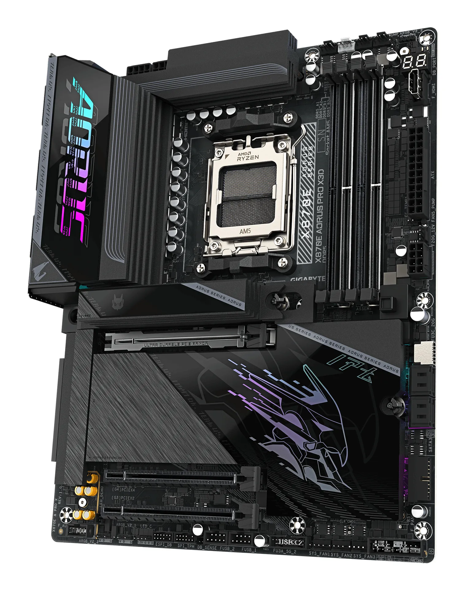 GIGABYTE X870E AORUS PRO X3D Mainboard - Unterstützt AMD Ryzen 9000 CPUs, digitales 18+2+2-Phasen-VRM, bis zu 9000MHz DDR5 (O.C.), 2xPCIe 5.0 + 2xPCIe 4.0, Wi-Fi 7, 5GbE LAN, USB 4 – Bild 4