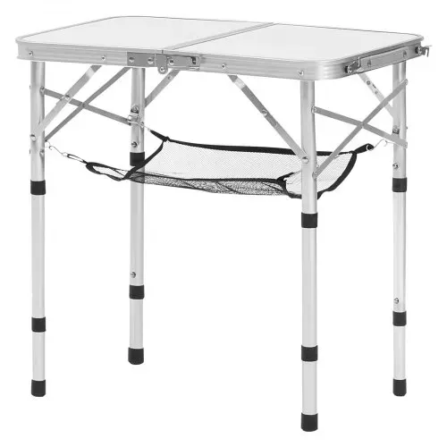 VEVOR Klapptisch Buffettisch tragbarer Allzwecktisch 60 x 40 cm, höhenverstellbarer Tisch (für 2-4 Personen) mit Tragegriff, Gartentisch Campingtisch für Partys Picknick Camping Grillen BBQ, Silber – Bild 8