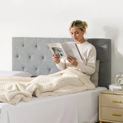 VEVOR Kopfteil in voller Größe mit verstellbarer Höhe (5 cm pro Ebene), Bettzubehör Betthaupt Bettkopfteil 1430 x (905-1205) mm ideal für Schlafzimmer Hotel Privatunterkunft Schlafsaal, Hellgrau – Bild 7