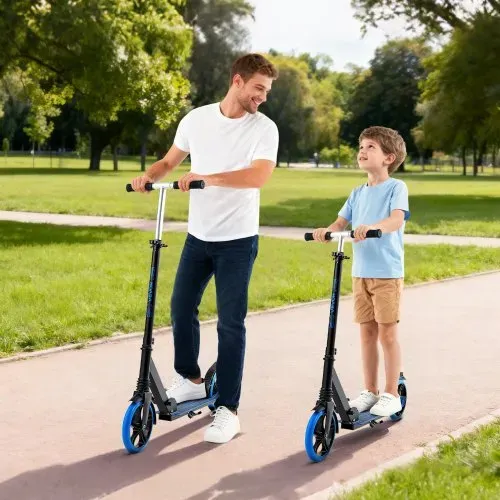 VEVOR Scooter (2 Räder) für Kinder ab 8 Jahren, Cityroller Kinderroller Straßenroller mit höhenverstellbarem Lenker & rutschfestem Deck & faltbarem Rahmen, Tretroller bis zu 100 kg, blau – Bild 7