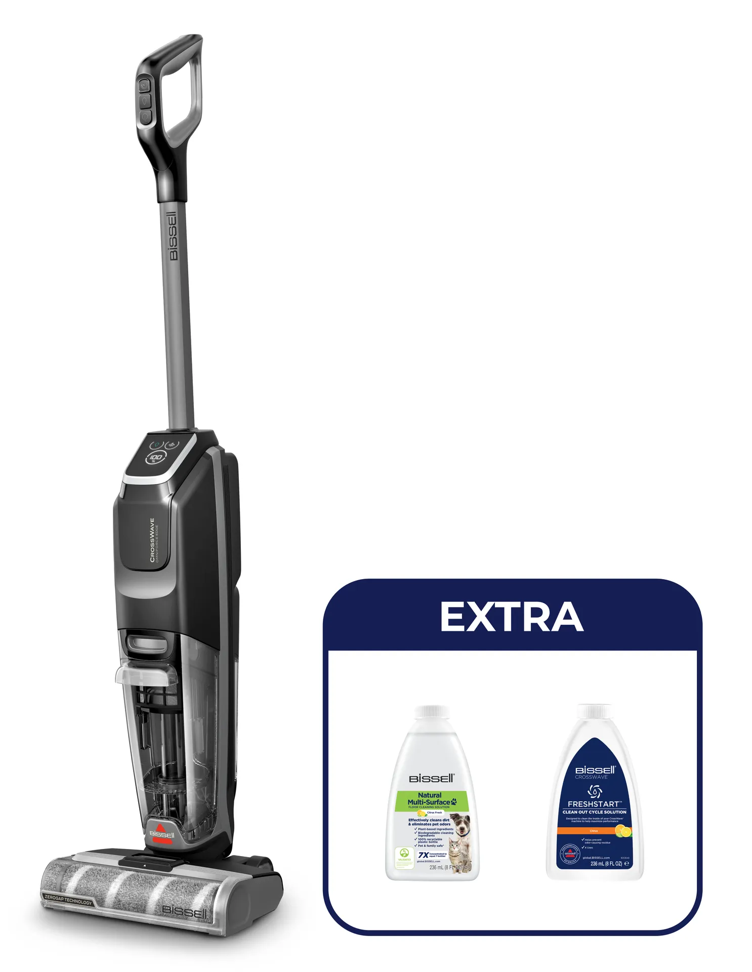 Bissell CrossWave OmniForce Edge Select Standstaubsauger Akku Trocken&Nass Polytetrafluorethylen (PTFE) Beutellos 0 l 22 W Schwarz, Grau Bissell CrossWave OmniForce Edge Select Standstaubsauger Akku Trocken&Nass Polytetrafluorethylen (PTFE) Beutellos 0 l 22 W Schwarz, Grau