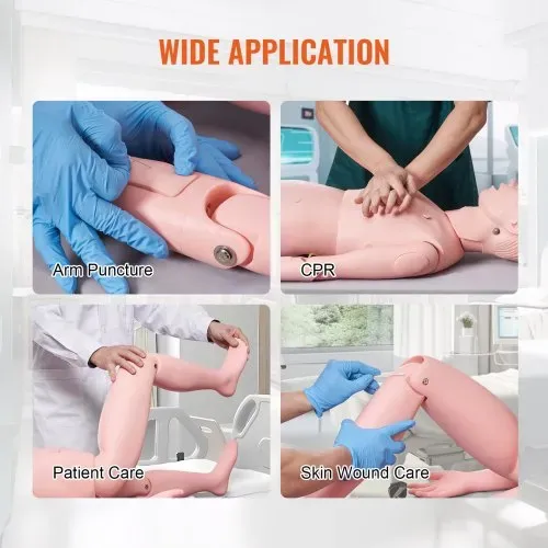 VEVOR Weibliche Krankenpflege Übungspuppe Multifunktional Patientenversorgungssimulator 1530 x 450 x 210 mm, Multifunktionale Ausbildung Pflege-Trainingspuppe Gleichmäßige Skalenformen Übungspuppe – Bild 5