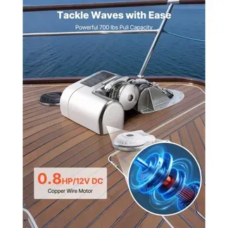 VEVOR Elektrische Angelwinde, 12 V DC 600 W, Ankersysteme passend für 1/4-Zoll-Ketten und 9/16-5/8-Zoll-Nylonseile, Max. Zugkraft 260 kg, Konstruktion aus Edelstahl 316, für Boote 7–9 m VEVOR Elektrische Angelwinde, 12 V DC 600 W, Ankersysteme passend für 1/4-Zoll-Ketten und 9/16-5/8-Zoll-Nylonseile, Max. Zugkraft 260 kg, Konstruktion aus Edelstahl 316, für Boote 7–9 m