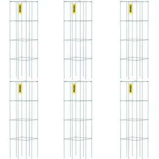 VEVOR Tomatenkäfige, 37 x 37 x 100 cm, 6er-Set quadratische Pflanzenstützkäfige, robuste, grüne Tomatentürme aus PVC-beschichtetem Stahl zum Klettern von Gemüse, Pflanzen, Blumen und Früchten VEVOR Tomatenkäfige, 37 x 37 x 100 cm, 6er-Set quadratische Pflanzenstützkäfige, robuste, grüne Tomatentürme aus PVC-beschichtetem Stahl zum Klettern von Gemüse, Pflanzen, Blumen und Früchten