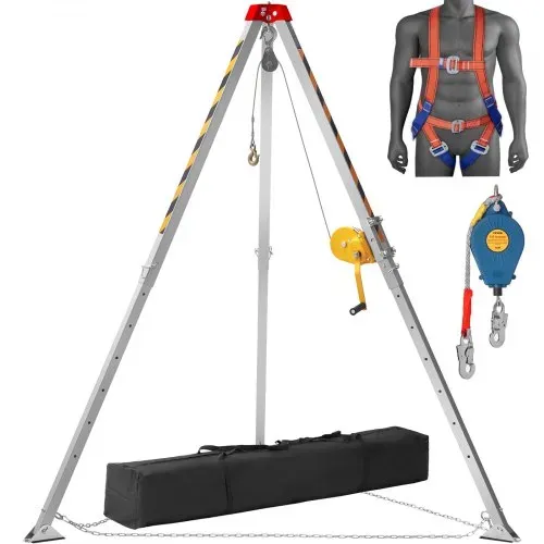 VEVOR Stativ-Set 544,31kg Winde Stativ mit 2,1 m Beinen und 30 m Kabel Rettungsstativ für beengte Räume 10 m Absturzsicherung Auffanggurt Aufbewahrungstasche für herkömmliche beengte Räume VEVOR Stativ-Set 544,31kg Winde Stativ mit 2,1 m Beinen und 30 m Kabel Rettungsstativ für beengte Räume 10 m Absturzsicherung Auffanggurt Aufbewahrungstasche für herkömmliche beengte Räume