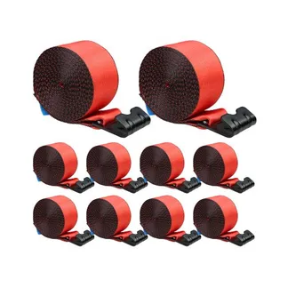 VEVOR Windengurte, 4″ x 30′, 6000 lbs Tragfähigkeit, 18000 lbs Bruchfestigkeit, LKW-Gurte mit flachem Haken, Ladungskontrolle für Anhänger, Bauernhöfe, Rettungen, Baumschoner, Rot (10er-Pack) VEVOR Windengurte, 4″ x 30′, 6000 lbs Tragfähigkeit, 18000 lbs Bruchfestigkeit, LKW-Gurte mit flachem Haken, Ladungskontrolle für Anhänger, Bauernhöfe, Rettungen, Baumschoner, Rot (10er-Pack)