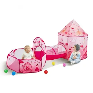 VEVOR 3-in-1-Spielzelt mit Tunnel für Mädchen, Prinzen, Jungen, Babys und Kleinkinder, Pop-Up-Spielhaus für drinnen und draußen mit Tragetasche und Spanngurten als Geburtstagsgeschenk, Farbe Magenta VEVOR 3-in-1-Spielzelt mit Tunnel für Mädchen, Prinzen, Jungen, Babys und Kleinkinder, Pop-Up-Spielhaus für drinnen und draußen mit Tragetasche und Spanngurten als Geburtstagsgeschenk, Farbe Magenta