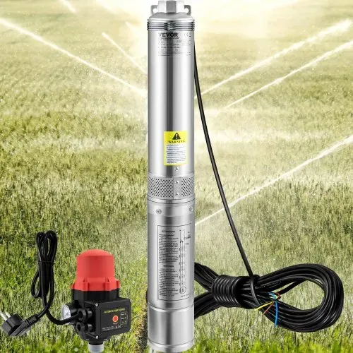 VEVOR 76 mm Tiefbrunnenpumpe 550 W Brunnenpumpe max. Durchfluss 50 L/min Tauchpumpe max. Förderhöhe 89 m Tauchwasserpumpe sandbeständig < 5% max. Drehzahl – Bild 7