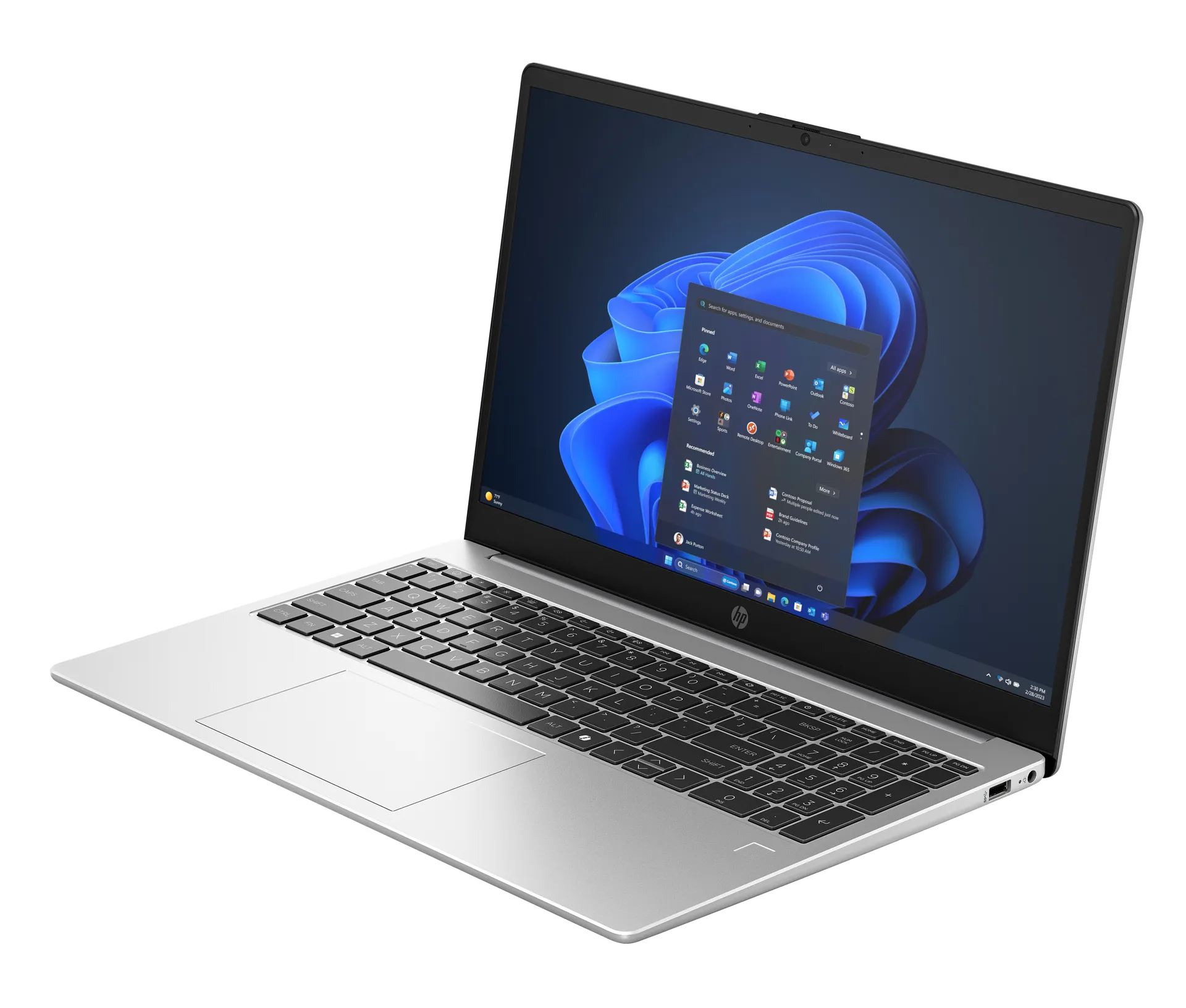 HP G10 AMD Ryzen™ 5 7535U Laptop 39,6 cm (15.6") Full HD 16 GB DDR5-SDRAM 512 GB SSD Wi-Fi 6 (802.11ax) Windows 11 Pro Silber – Bild 4